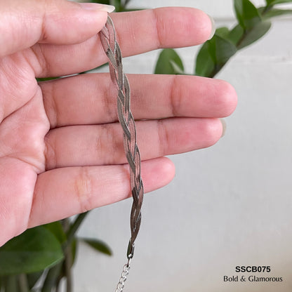 Chain Bracelet | SSCB075 | Twisted Silver