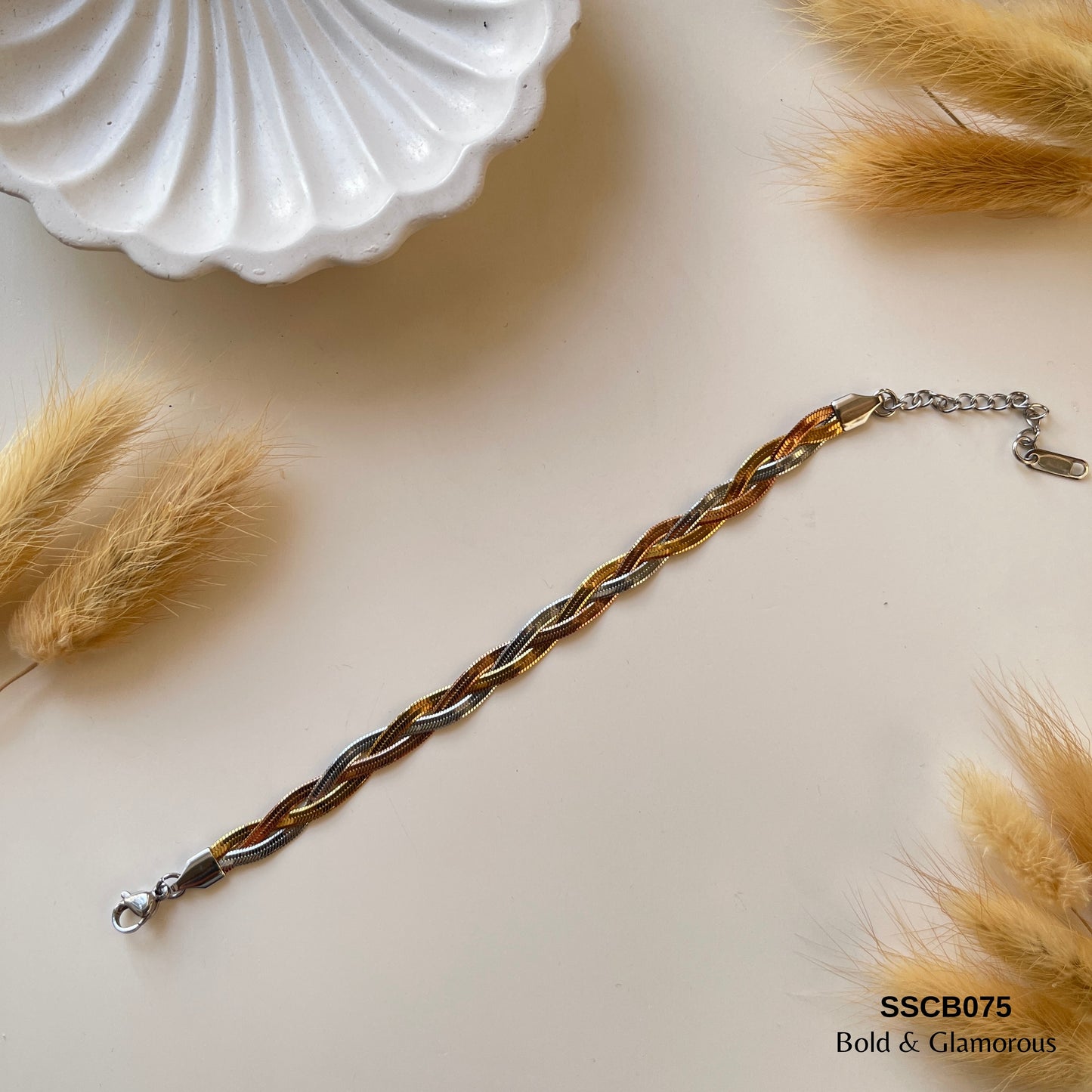 Chain Bracelet | SSCB075 | Twisted Three Color Layer