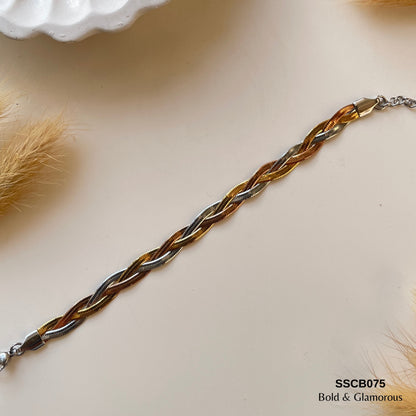 Chain Bracelet | SSCB075 | Twisted Three Color Layer