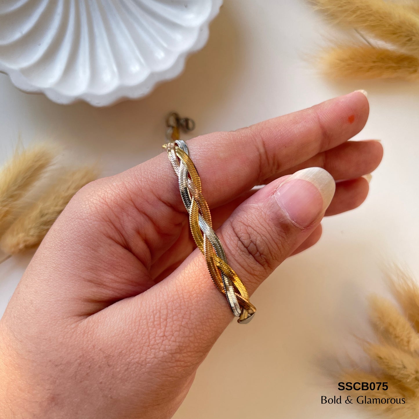 Chain Bracelet | SSCB075 | Twisted Three Color Layer
