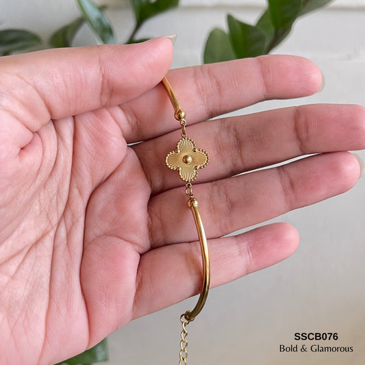 Chain Bracelet | SSCB076 | Four-leaf Clover Gold