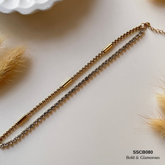 Chain Bracelet | SSCB080 | Double-Layer White Diamond Bracelet
