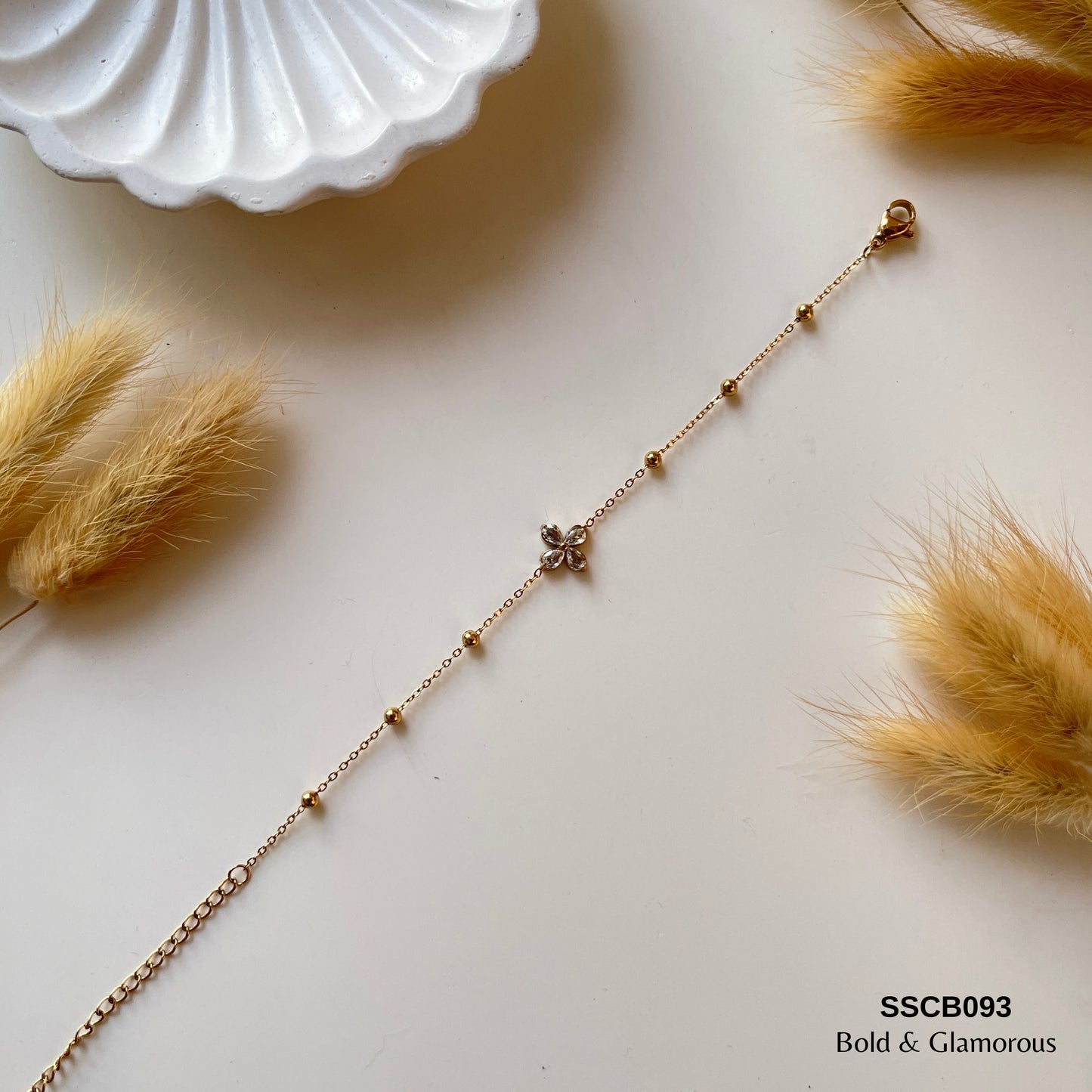 Chain Bracelet | SSCB093 | Four Leaf Diamond