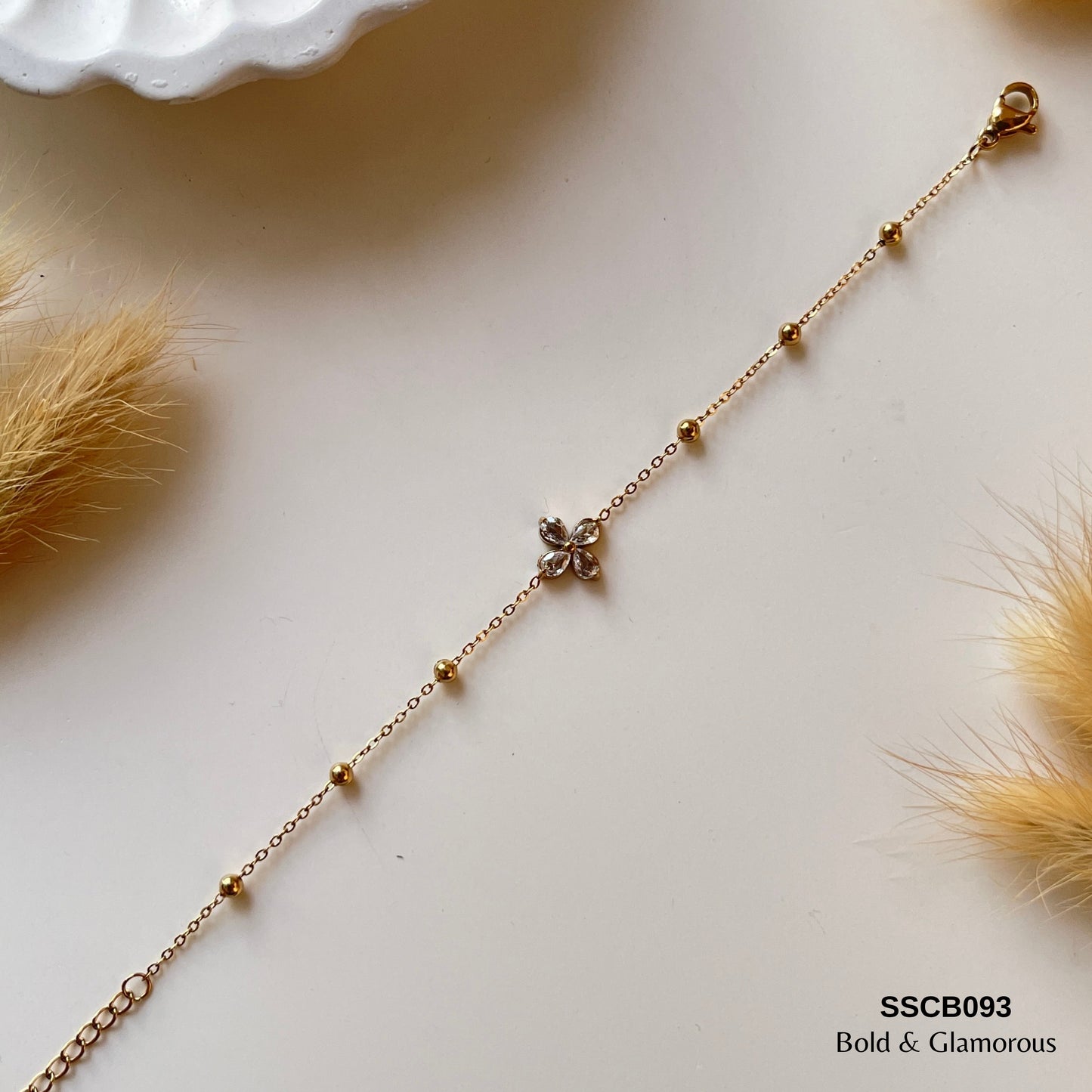 Chain Bracelet | SSCB093 | Four Leaf Diamond