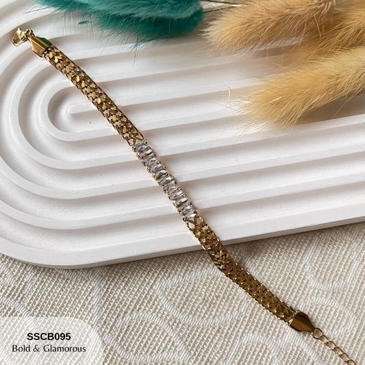 Chain Bracelet | SSCB095 | White Diamond