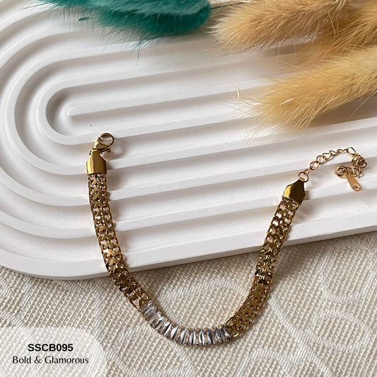 Chain Bracelet | SSCB095 | White Diamond