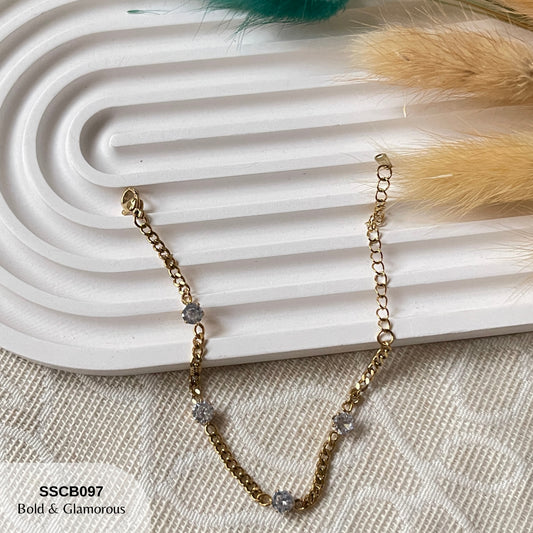 Chain Bracelet | SSCB097 | Four Diamond
