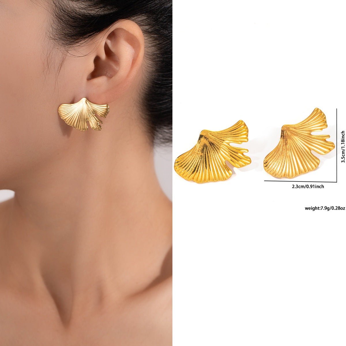Statement Earring | STE010 | Gingko Leaf Earring