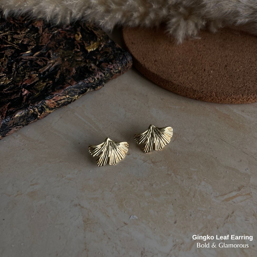 Statement Earring | STE010 | Gingko Leaf Earring