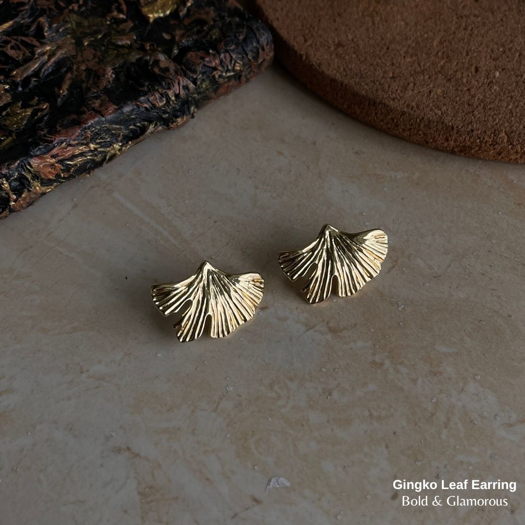Statement Earring | STE010 | Gingko Leaf Earring