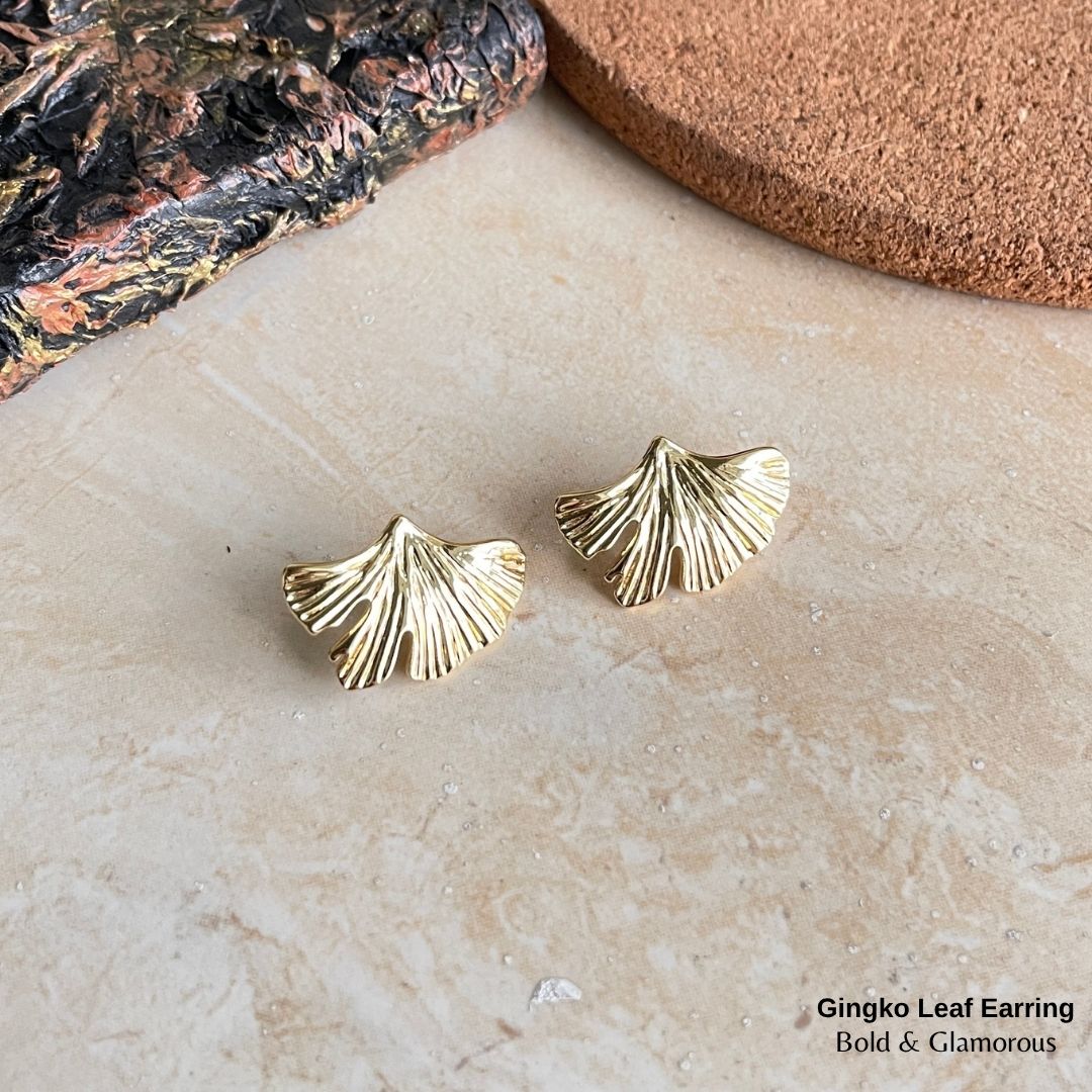 Statement Earring | STE010 | Gingko Leaf Earring