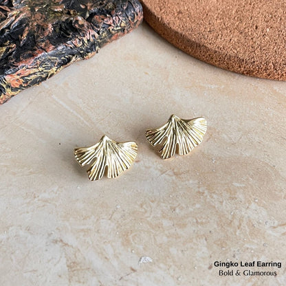 Statement Earring | STE010 | Gingko Leaf Earring
