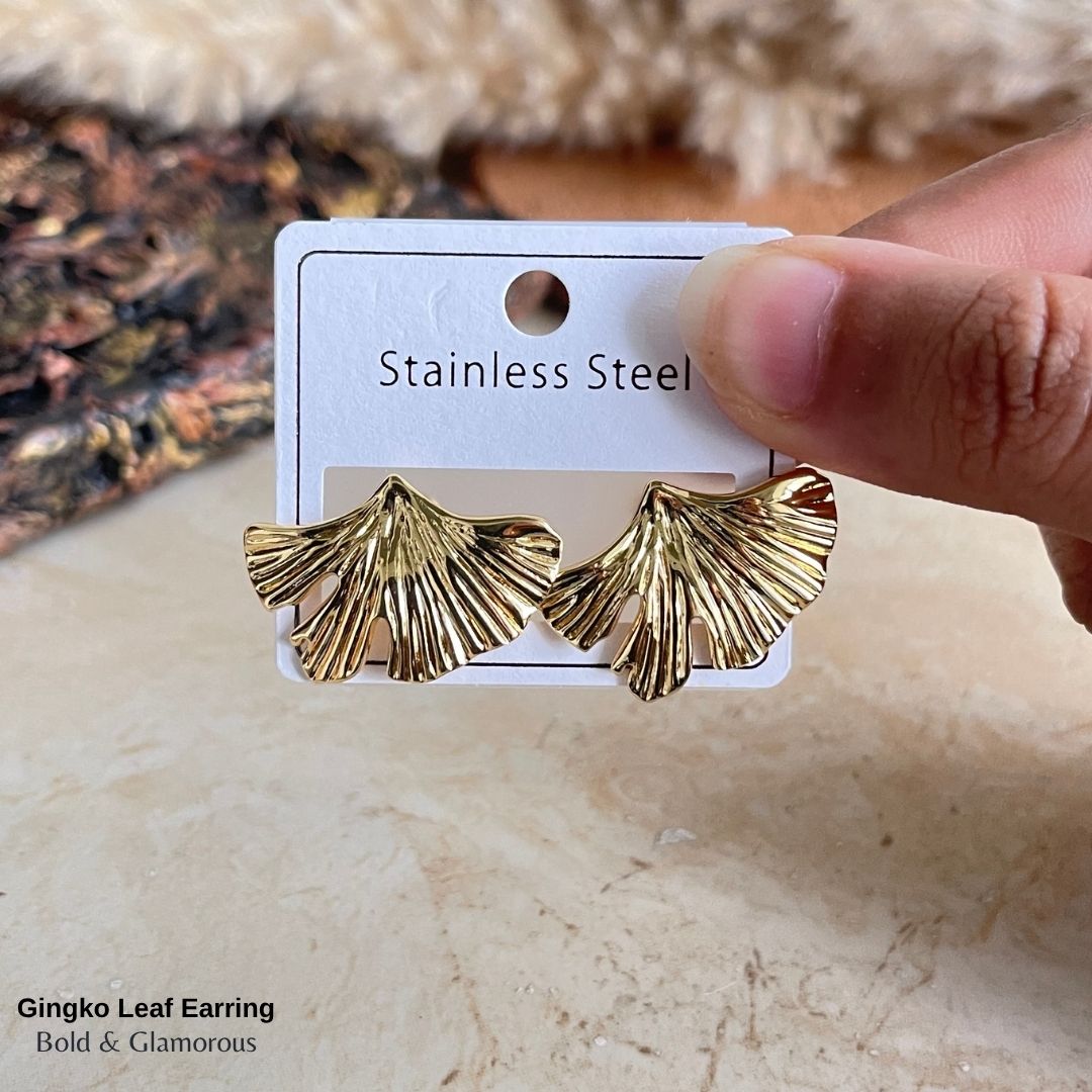 Statement Earring | STE010 | Gingko Leaf Earring