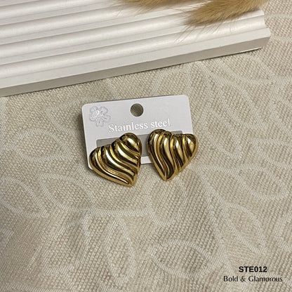 Statement Earring | STE012 | Curved Heart Earring