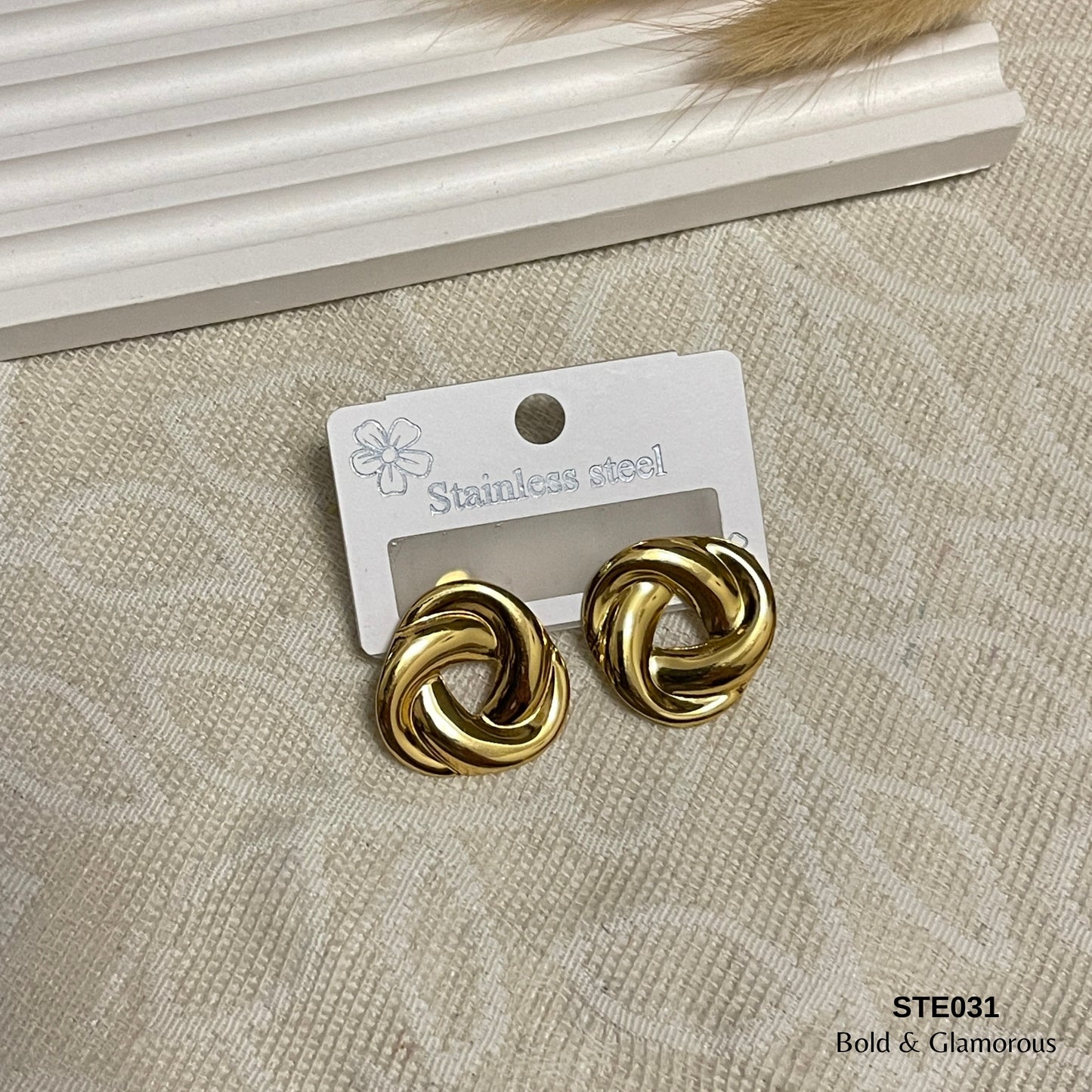 Statement Earring | STE031 | Obsidian
