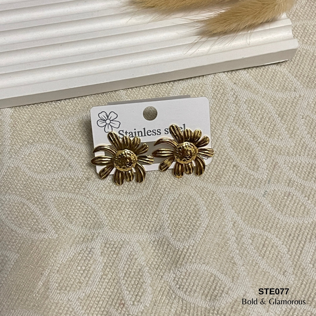 Statement Earring | STE077 | Gold