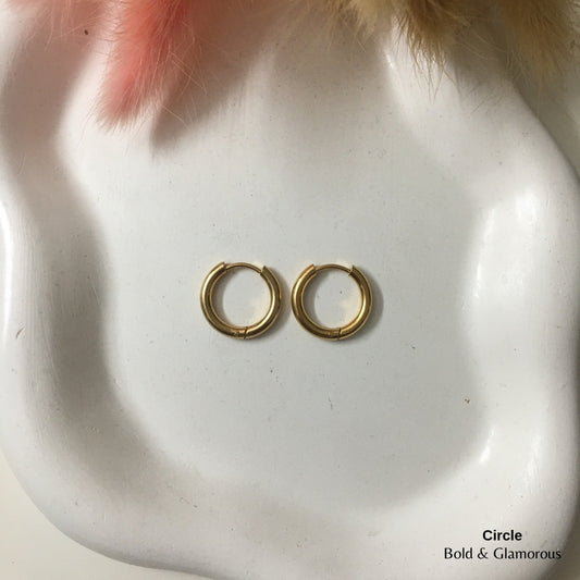 Shape Hoop Earring | Circle | Gold