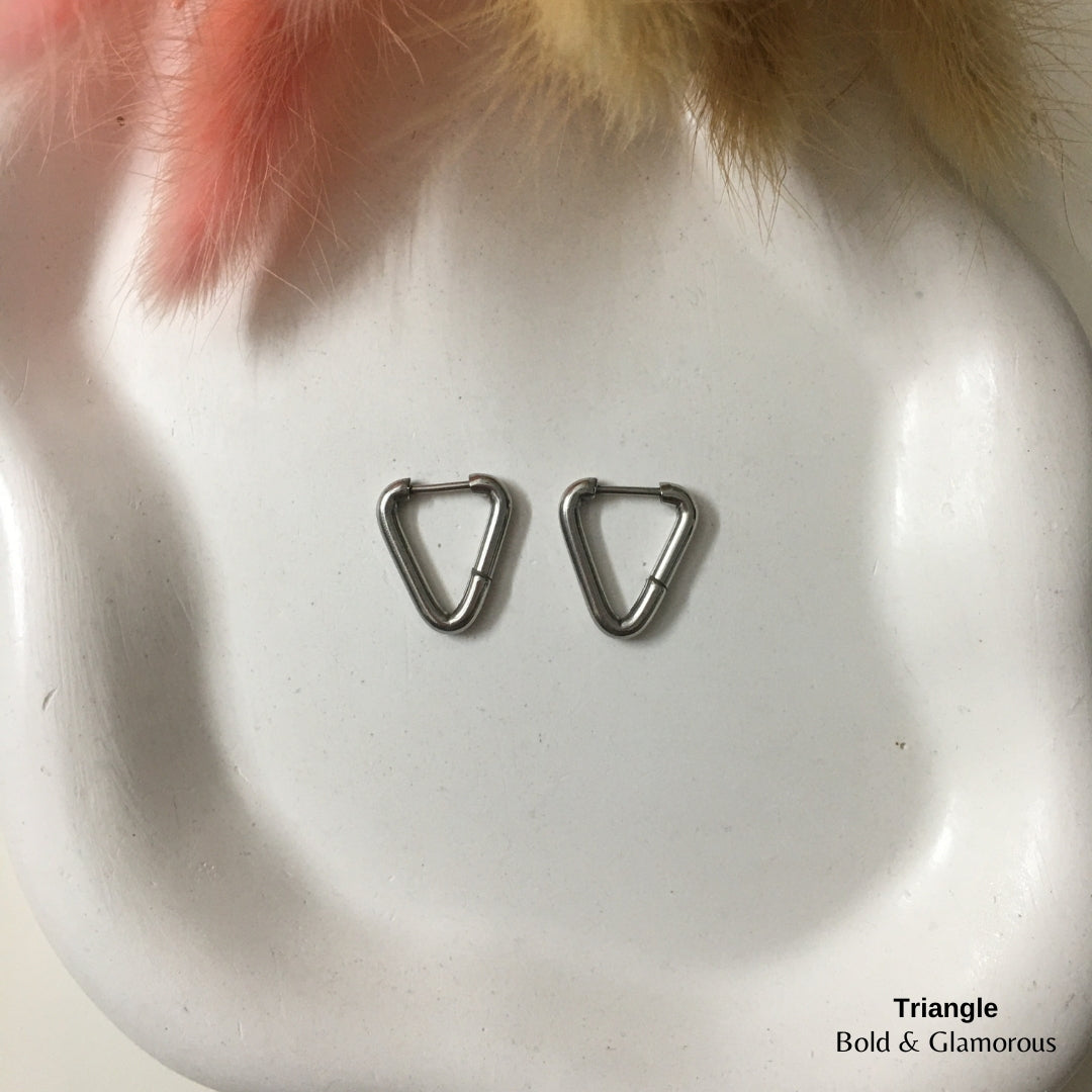 Shape Hoop Earring | Triangle | Silver
