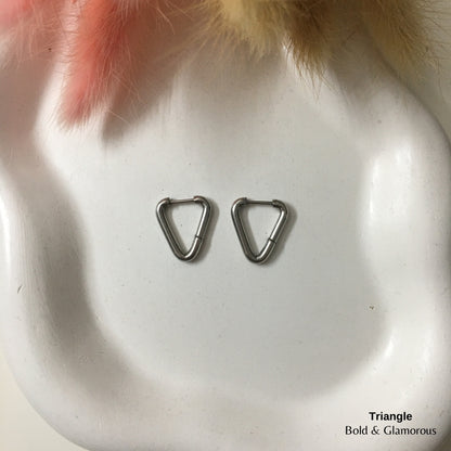 Shape Hoop Earring | Triangle | Silver