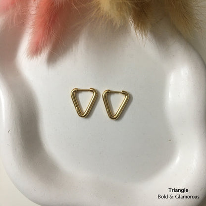 Shape Hoop Earring | Triangle | Gold