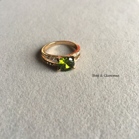 Diamond Cut Ring | DCR04 | Olive Green