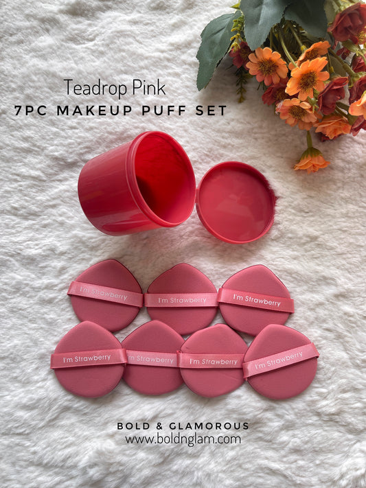 Powder Puff Air Cushion 7PC BOX : Teardrop-Pink