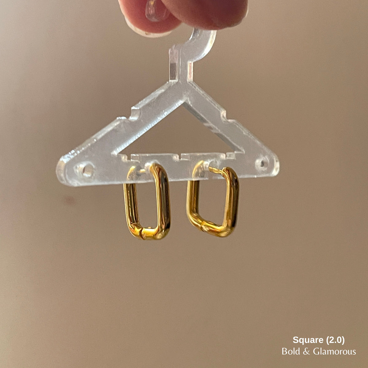 Shape Hoop Earring 2.0 | Square | Gold
