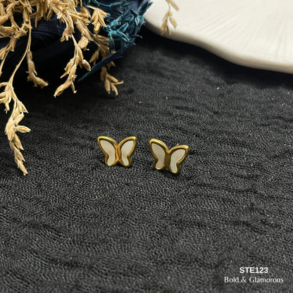 Statement Earring | STE123 | White Butterfly