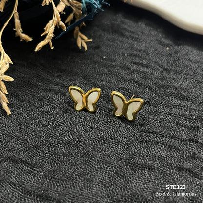 Statement Earring | STE123 | White Butterfly