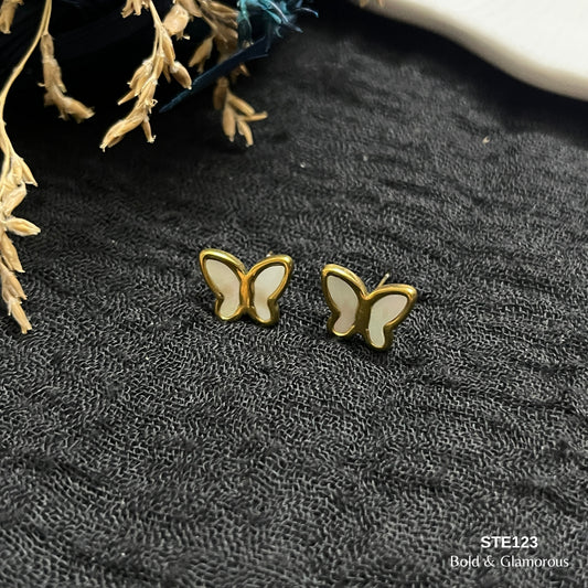 Statement Earring | STE123 | White Butterfly