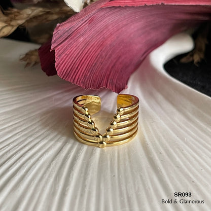 Bold Statement Ring | SR093 | Gold