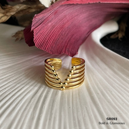 Bold Statement Ring | SR093 | Gold