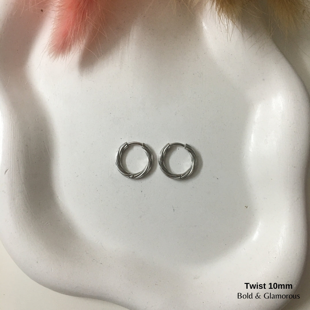 Hoop Earring | Twisted Hoop | 10mm | Silver