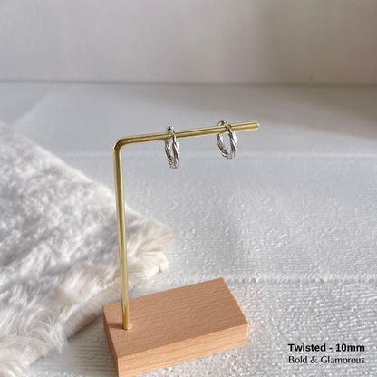 Hoop Earring | Twisted Hoop | 10mm | Silver