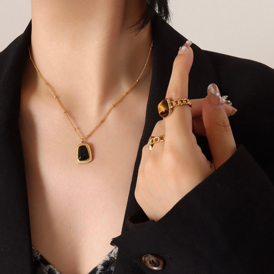 Necklace | SN225 | Opalite Black