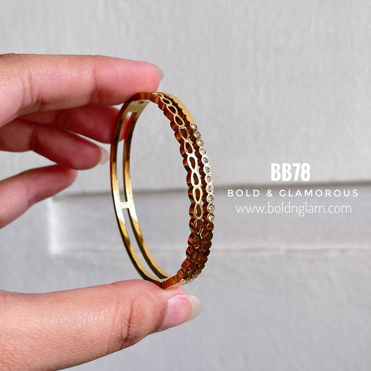 Bangle Bracelet | BB78 | Gold