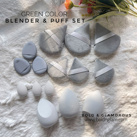 15PC Beauty Blender and Puff Set with Jar | Gray