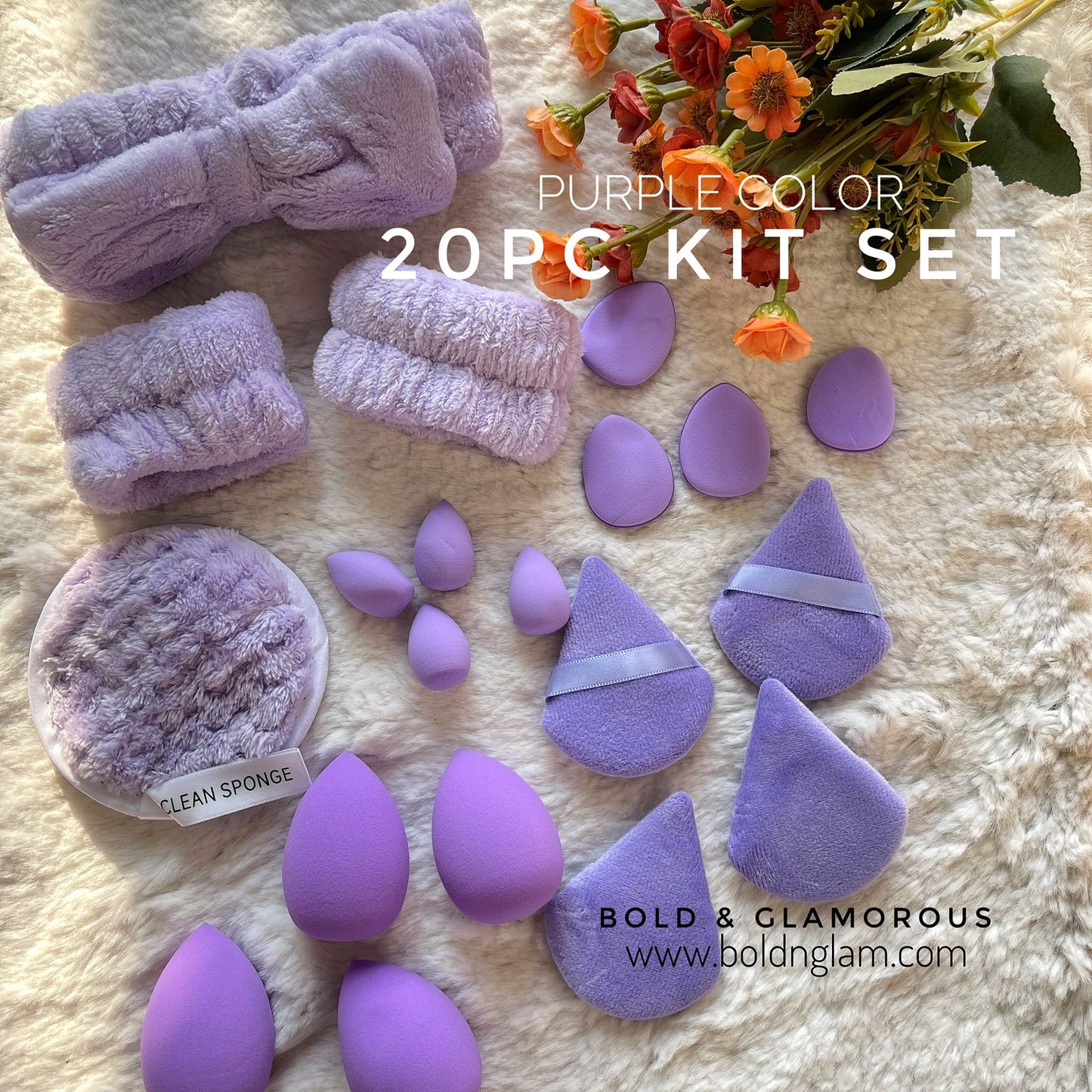 20PC Makeup Puff Set | Purple