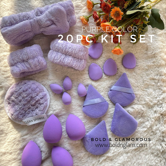 20PC Makeup Puff Set | Purple