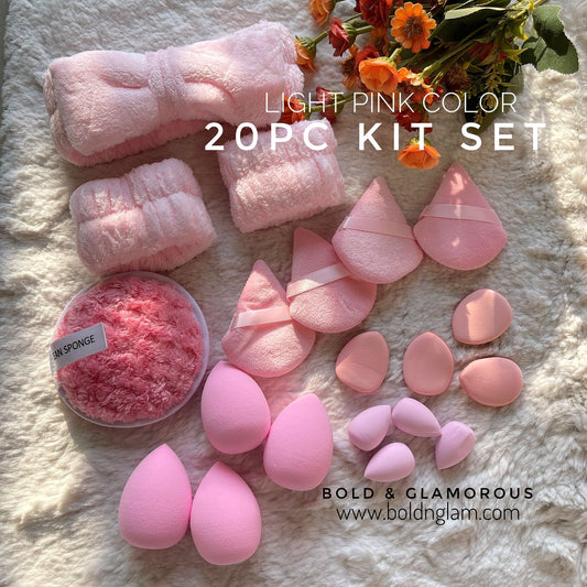 20PC Makeup Puff Set | Light Pink