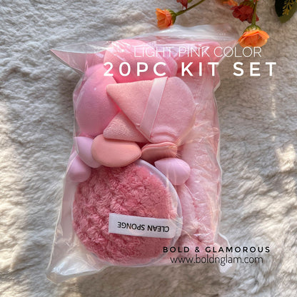 20PC Makeup Puff Set | Light Pink