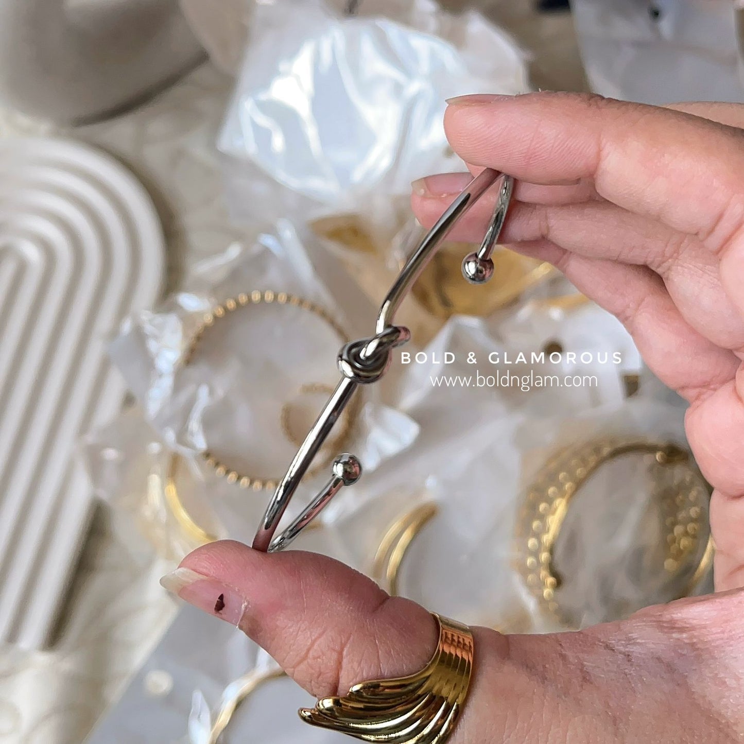 Cuff Bracelet | CB019 | Knotted Bracelet Silver