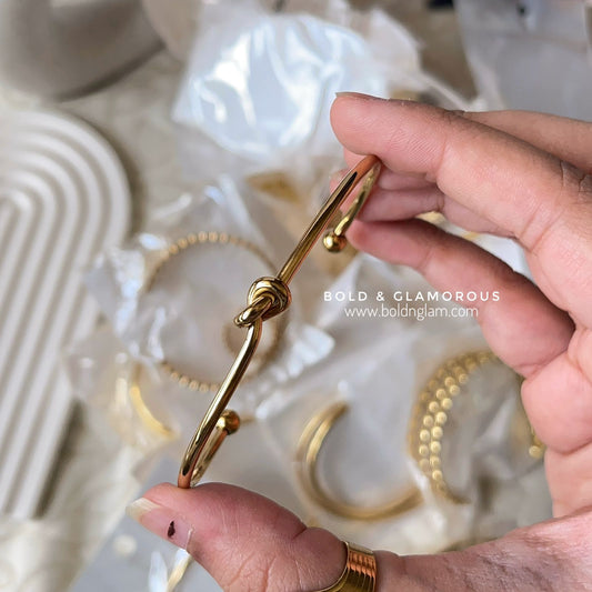Cuff Bracelet | CB019 | Knotted Bracelet Gold