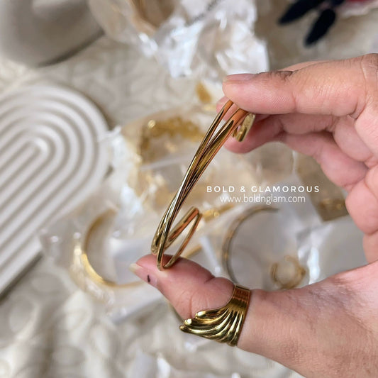 Cuff Bracelet | CB021 | Double Layer Criss-cross