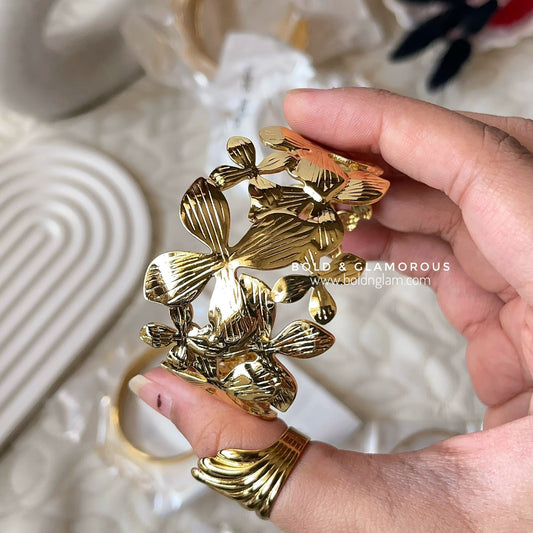 Cuff Bracelet | CB037 | Everlasting Flower