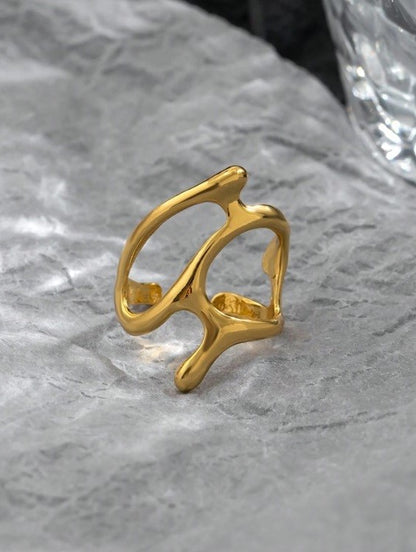 Hollow Branch Ring | SR053 | Gold