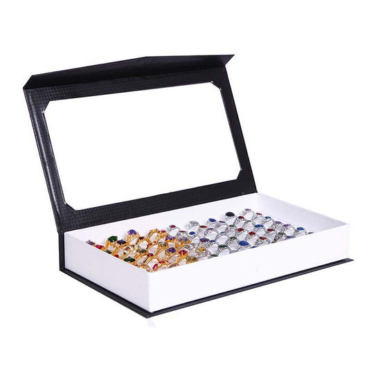 72 Slot Ring Organizer Box | White