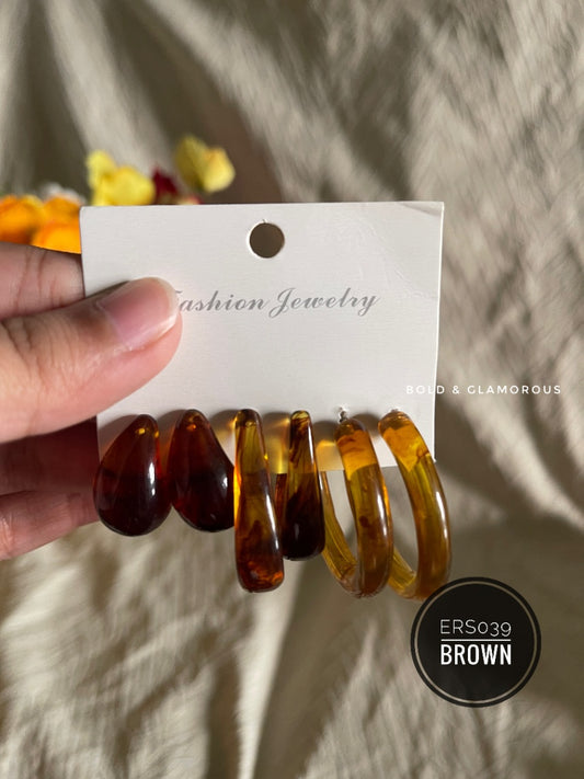 Earring Set | ERS039 | Brown