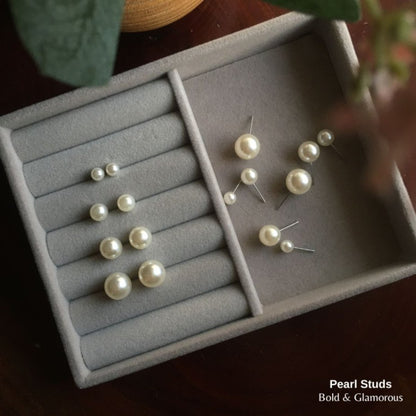 Pearl Stud Earring Set