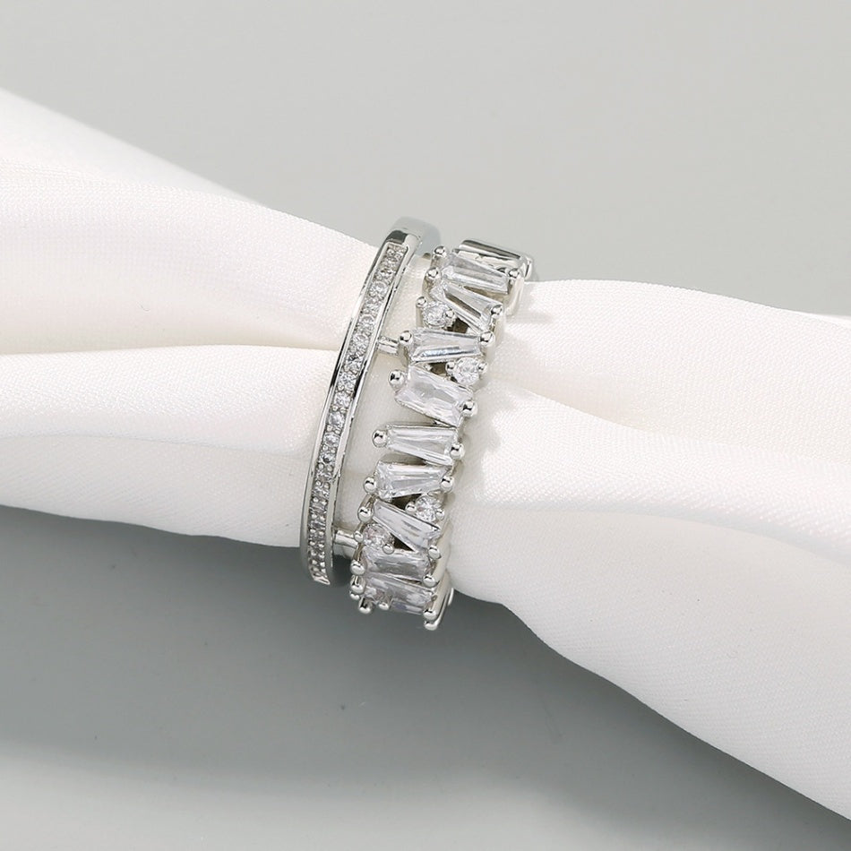 Double Deck Ring | SR037 | Silver